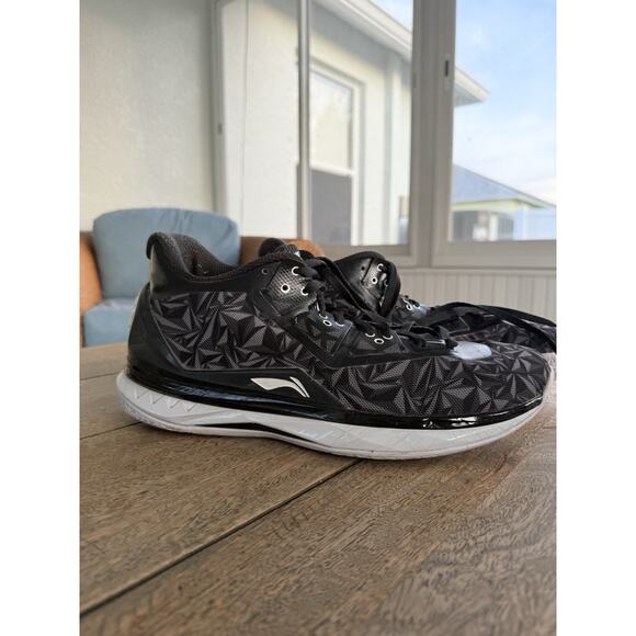 Li-Ning DWade WOW4 Basketball Shoes Black Geometric Pattern (Size 13) - Picture 1 of 6